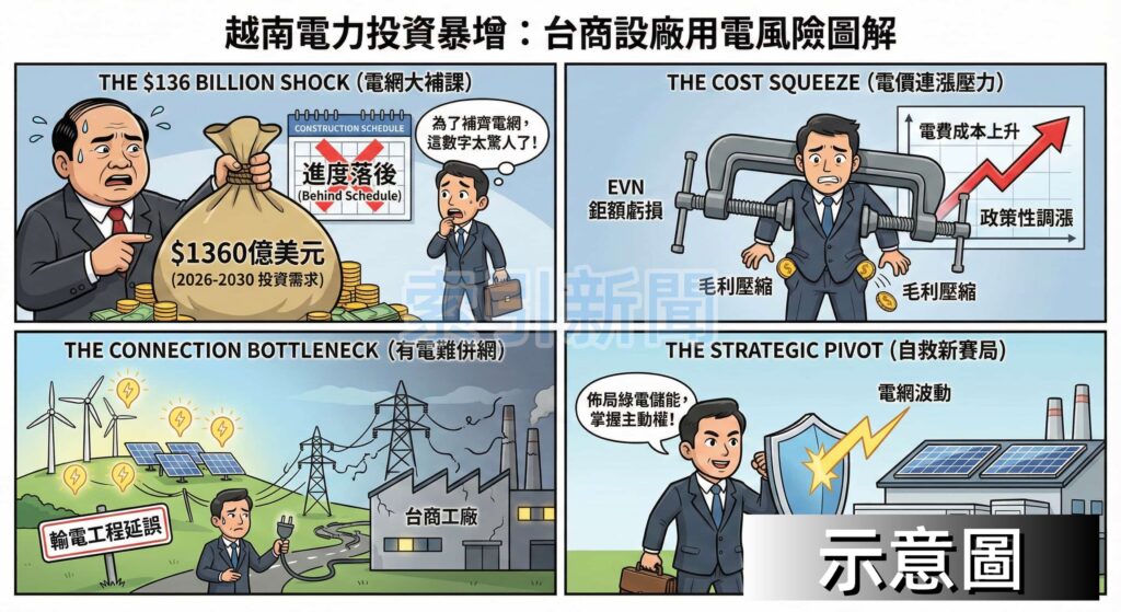 越南電力投資暴增 台商設廠用電風險