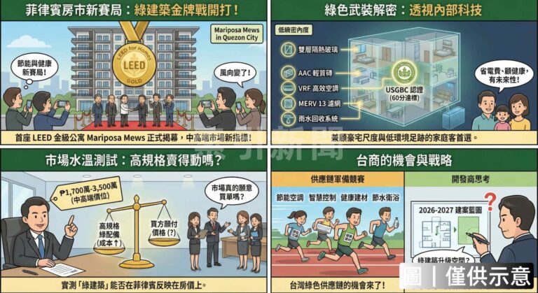 菲律賓綠建築住宅新指標Mariposa Mews拿下LEED金級