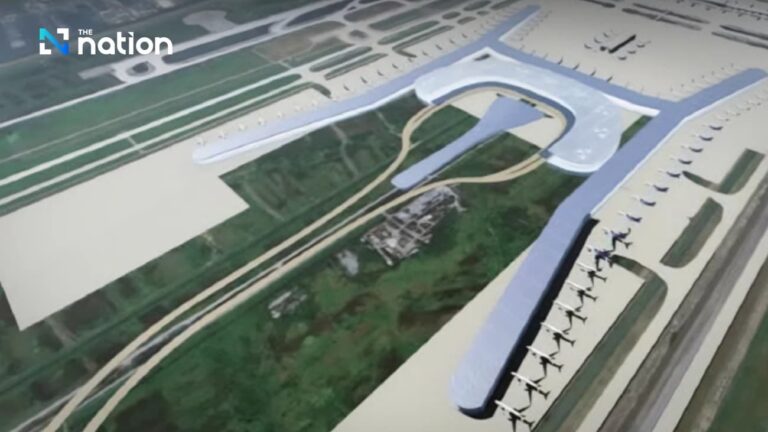 泰國機場公司（AOT）推動蘇凡納布機場擴建，南航廈工程採三期分段推進，並規劃增建第四跑道以提升長期運量。（圖／泰國《國家報》）